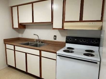 Kitchen with cabinets and appliances
